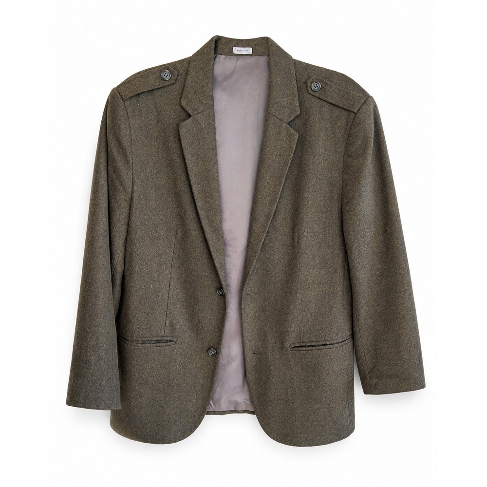 Calvin Klein wool blazer epaulette men's olive